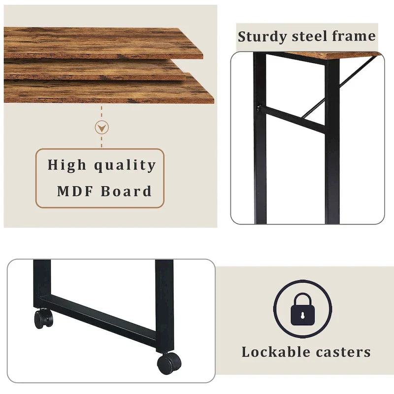 L-Shaped Corner Computer Desk with Rotating Features and 5-Tier Bookshelf for Home Office