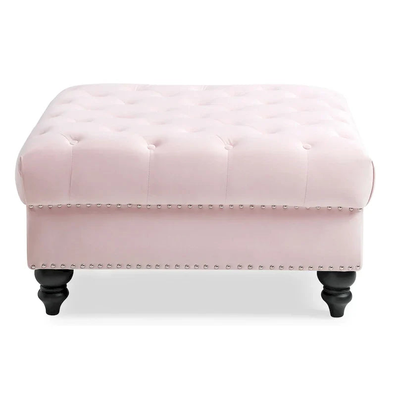 Luxurious Nola Velvet Tufted Extra-Large Ottoman