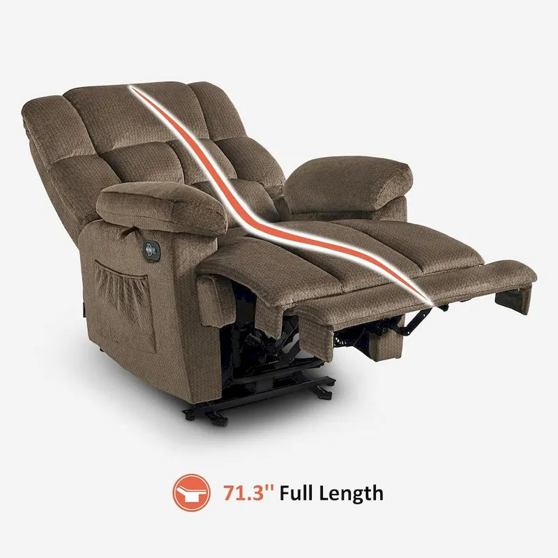 MCombo Heated Massage Electric Recliner Chair for Living Room - Fabric R6233