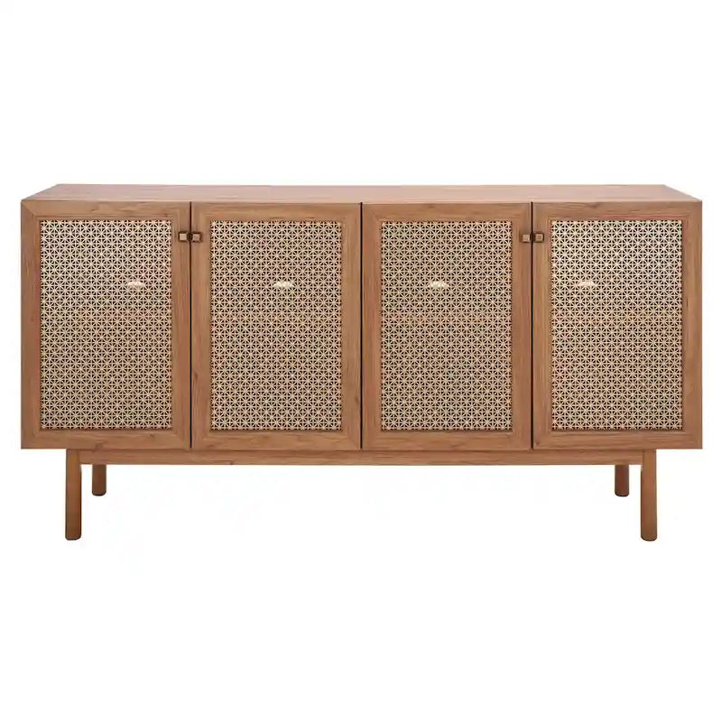 SAFAVIEH Micaela 63-Inch 4-Door Media TV Stand - Dimensions: 63.1" W x 16.3" D x 31.7" H