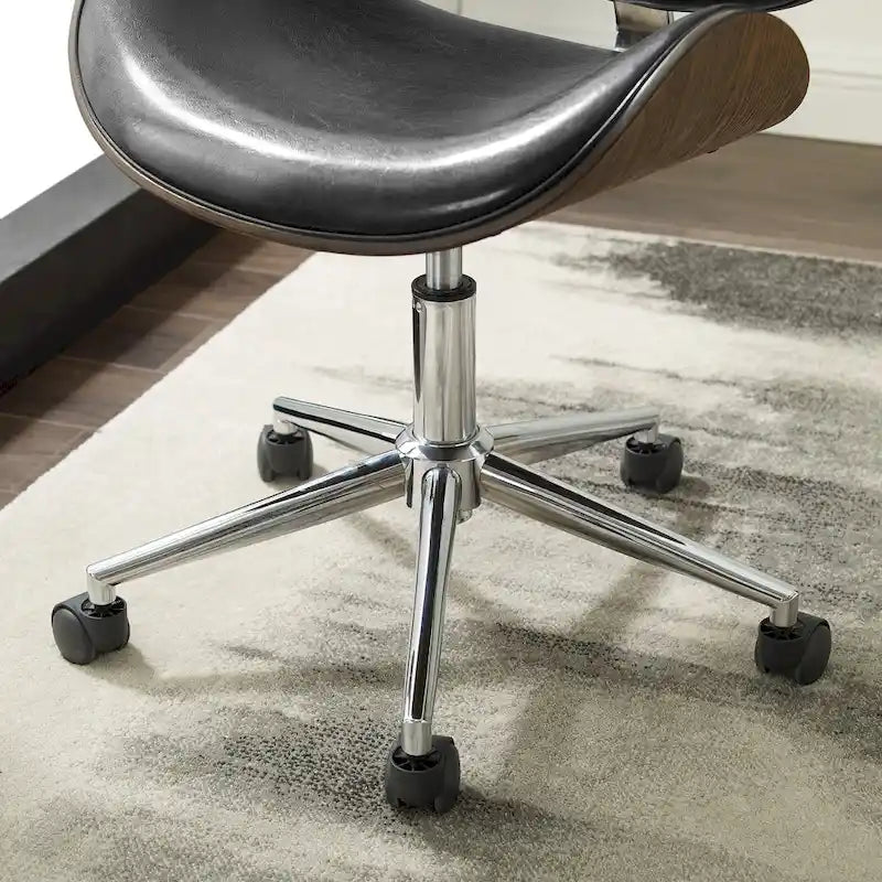 Mid-Century Modern Adjustable Office Chair with Swivel & Casters