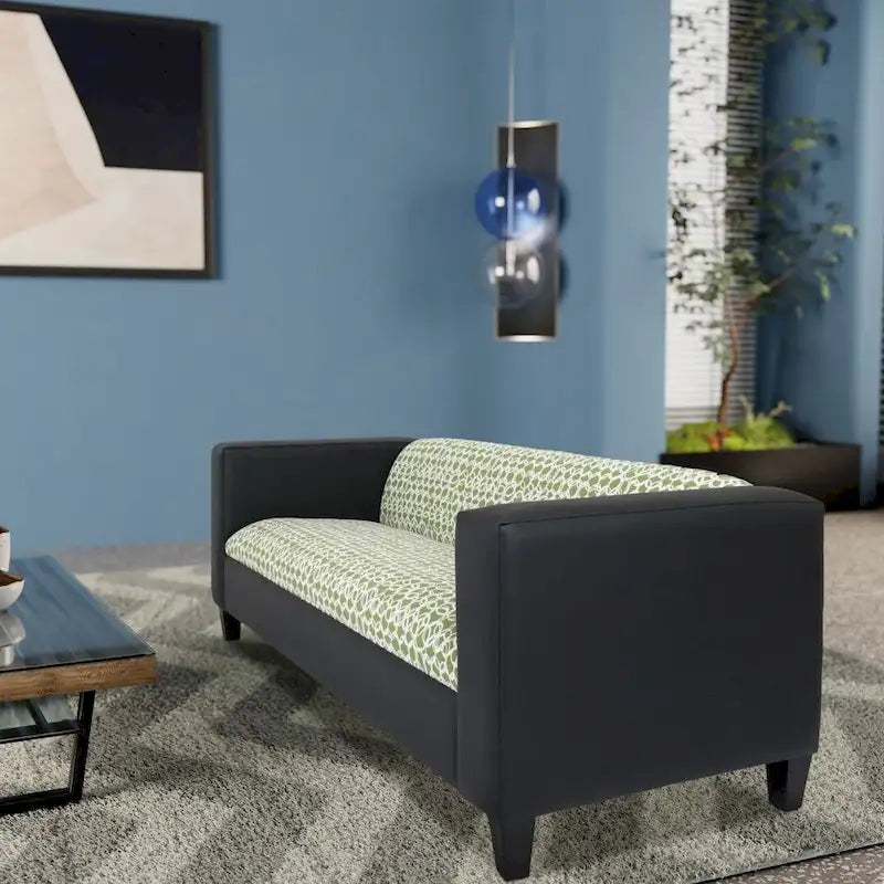 Mid-Century Modern 3-Seater Sofa by Coast to Coast Sofas - Upholstered Faux Leather with Solid Wood Frame