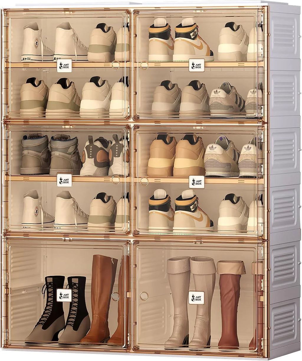 ANTBOX Portable Shoe Rack Organizer for Closet Entryway, Stackable Sneaker Storage