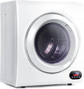Compact Laundry Dryer, 3.5 cu ft Front Load Stainless Steel Clothes Dryers With Exhaust Pipe, 1500W, LCD Control Panel Four-Function Portable Dryer For Apartments, Home, Dorm, White