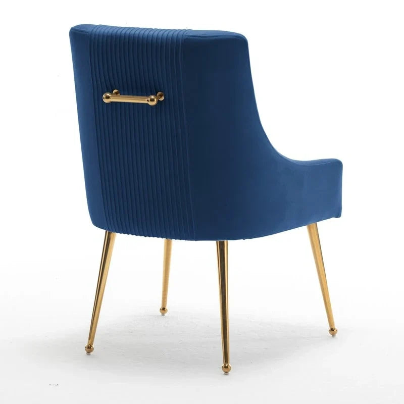 SEYNAR Set of 4 Modern Glam Boucle Velvet Dining or Vanity Chairs with Rear Handle