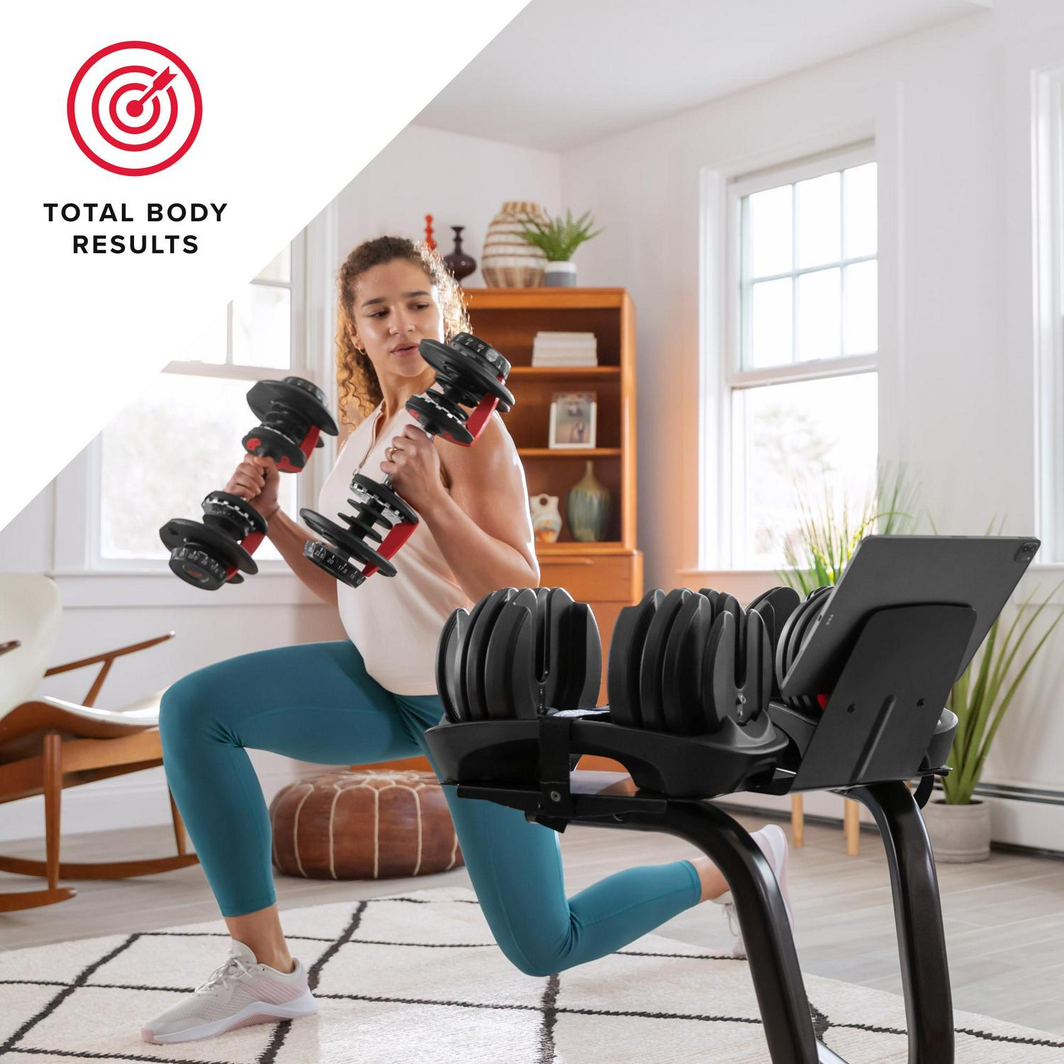 Bowflex SelectTech 552 Dumbbell, Adjustable, Single, Free 1-Year JRNY Membership