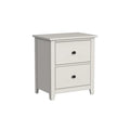Lodge Cream-Finished Farmhouse Wood Nightstand with 2 Drawers