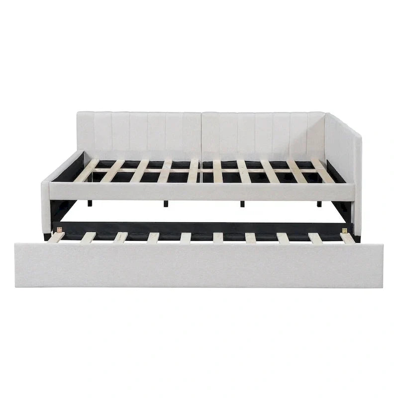Merax Upholstered Full-Size Daybed with Trundle Feature