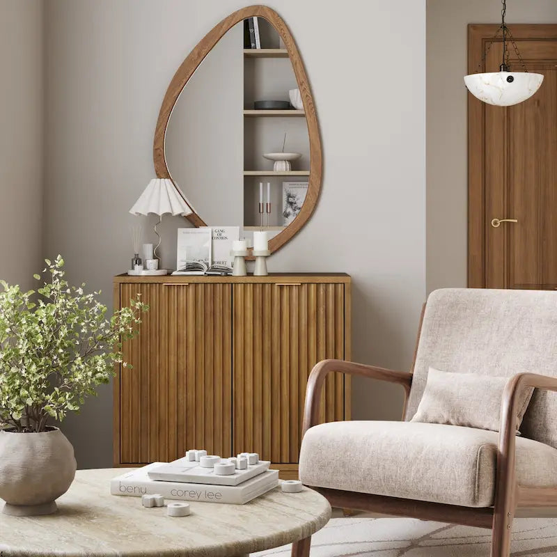 Jasper Contemporary Sideboard - Kitchen Storage Cabinet with Elegant Fluted Doors