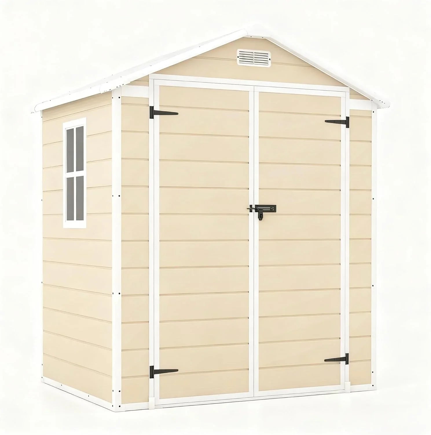 Patiowell 6x4 FT Plastic Outdoor Storage Shed with Floor, Resin Outdoor Storage Shed