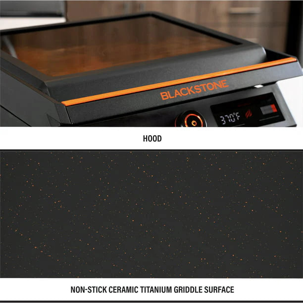 2025 Blackstone E-Series 17" Electric Tabletop Griddle with Hood, Black