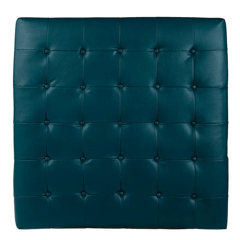 SEI Furniture Healy Tufted Ottoman in Faux Leather