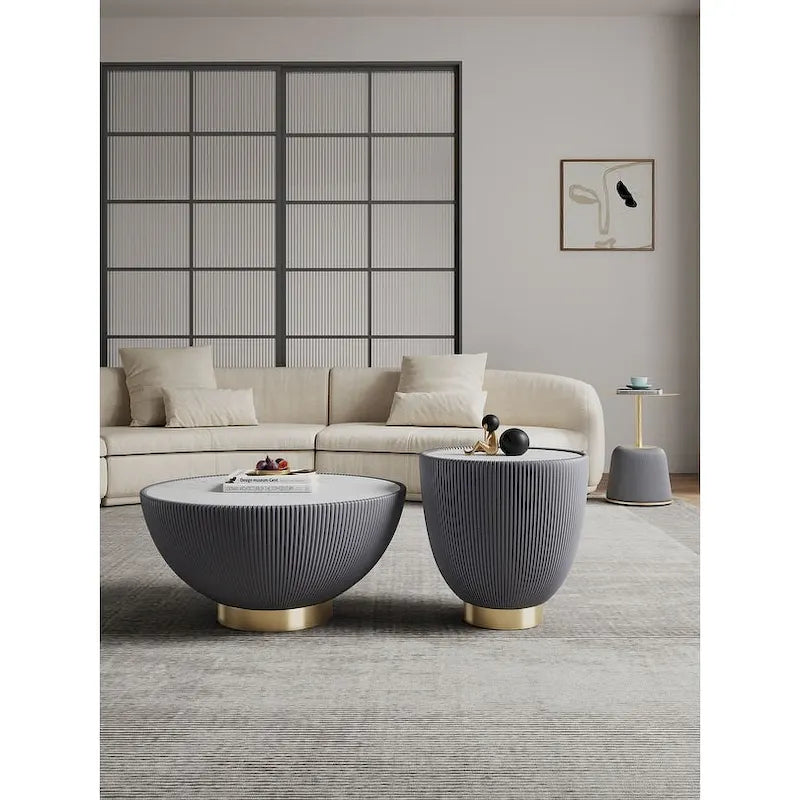 Manhattan Comfort Contemporary Anderson 2.0 Upholstered 3-Piece Table Collection