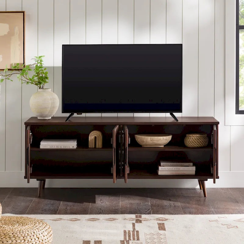Mid-Century Modern Solid Wood TV Console by Middlebrook
