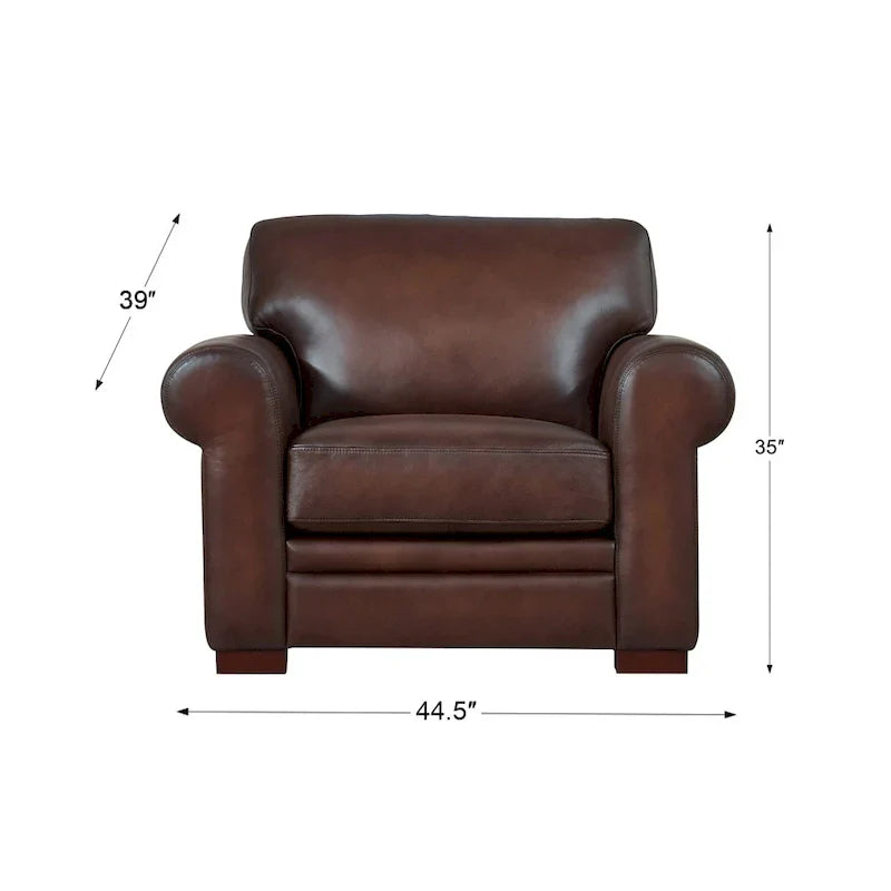 Hydeline Brookfield Premium Top Grain Leather Sofa and Chair Set