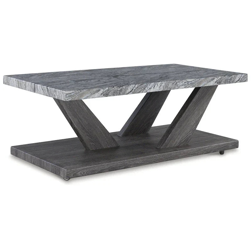 Signature Design by Ashley Bensonale Gray 3-Piece Table Set - Dimensions: 48W x 24D x 18H