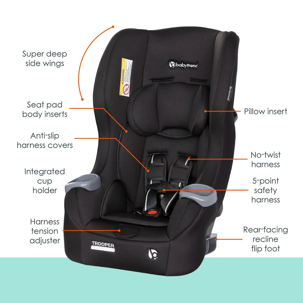 Baby Trend Trooper 3-in-1 Convertible Car Seat - Desert Black