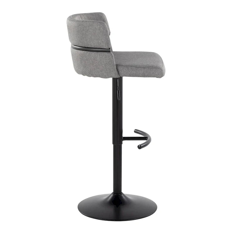 Set of 2 Silver Orchid Lena Adjustable Bar Stools with Rounded T Footrest