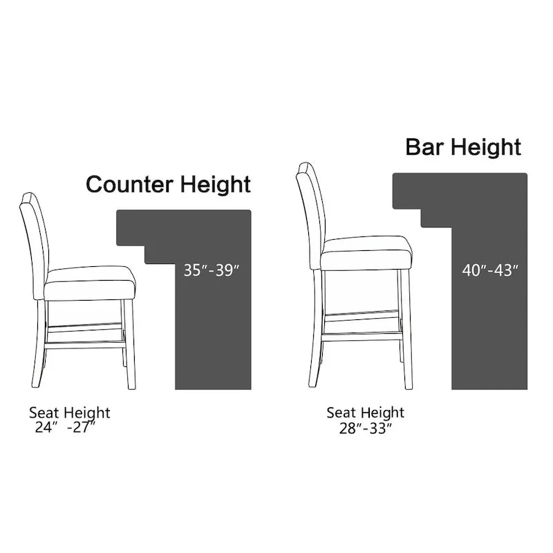 Set of 2 Upholstered 28-Inch Barstools - Stylish Pub Chairs