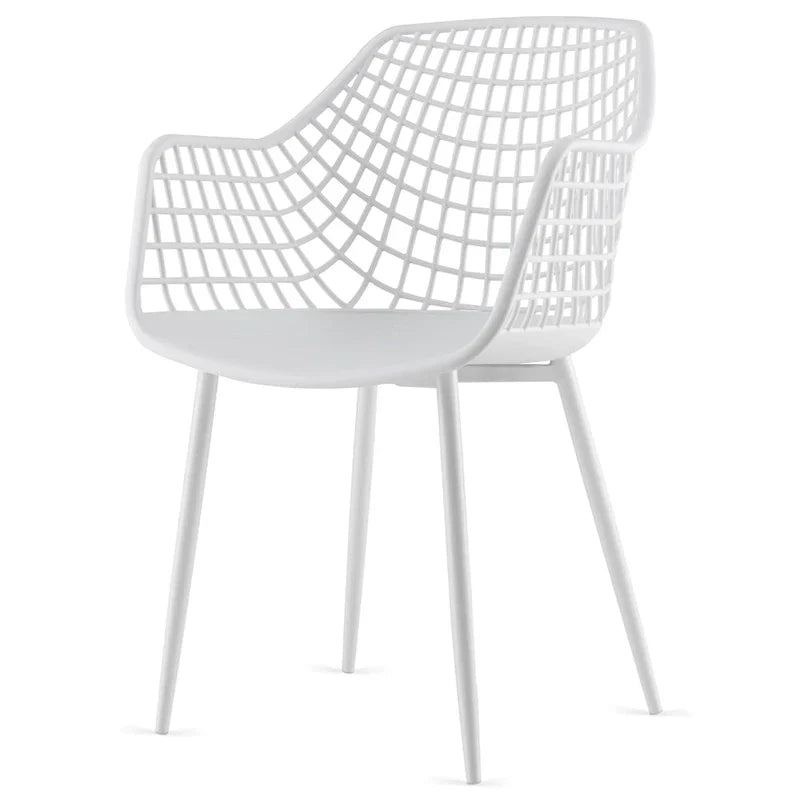 Set of 4 Modern Plastic Shell Dining Chairs with Metal Legs by Costway