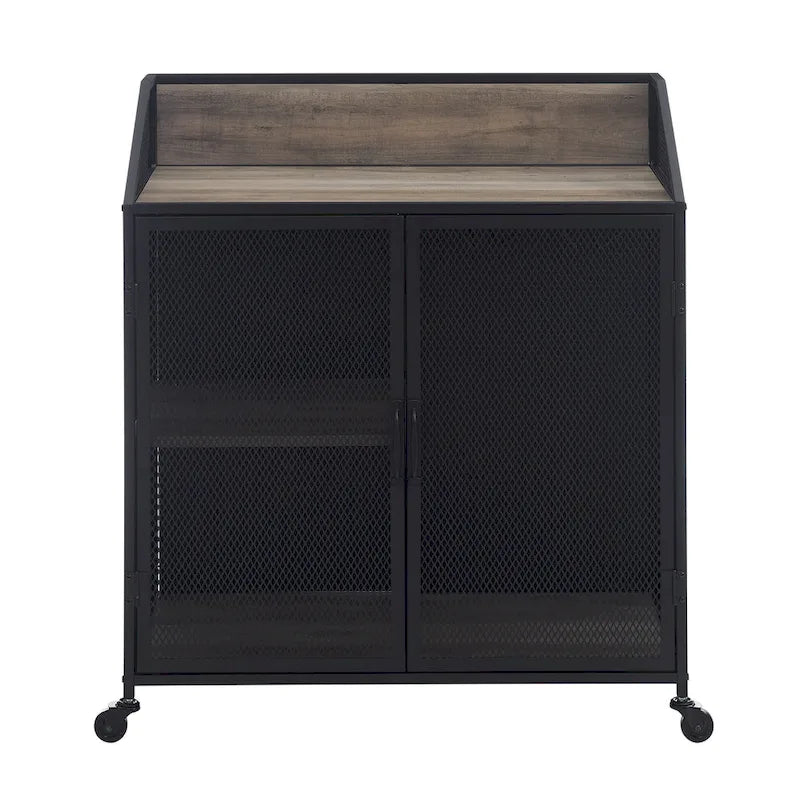 Middlebrook Pierpont Industrial-Style Mesh Bar Cabinet