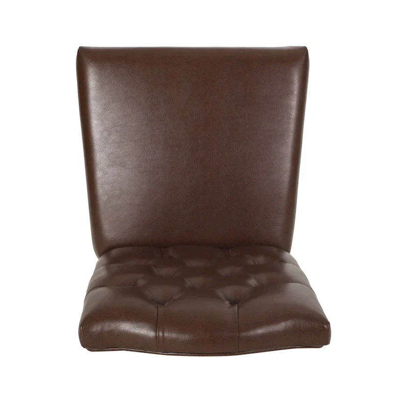 Set of 2 Harriet Modern Tufted Faux Leather Dining Chairs by Christopher Knight Home - Dimensions: 21.5" L x 25.75" W x 41.5" H