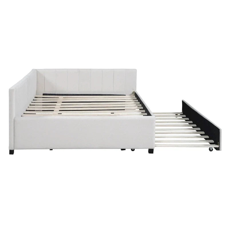 Merax Upholstered Full-Size Daybed with Trundle Feature