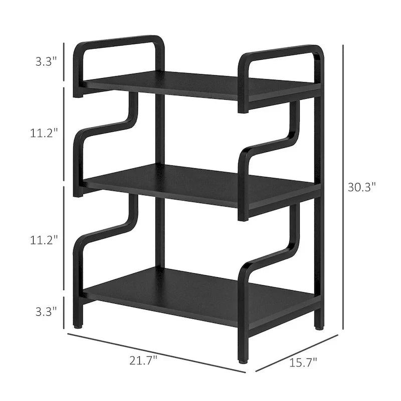 HOMCOM Industrial 3-Tier Printer Stand with Storage - Versatile Metal Rack for Home Office