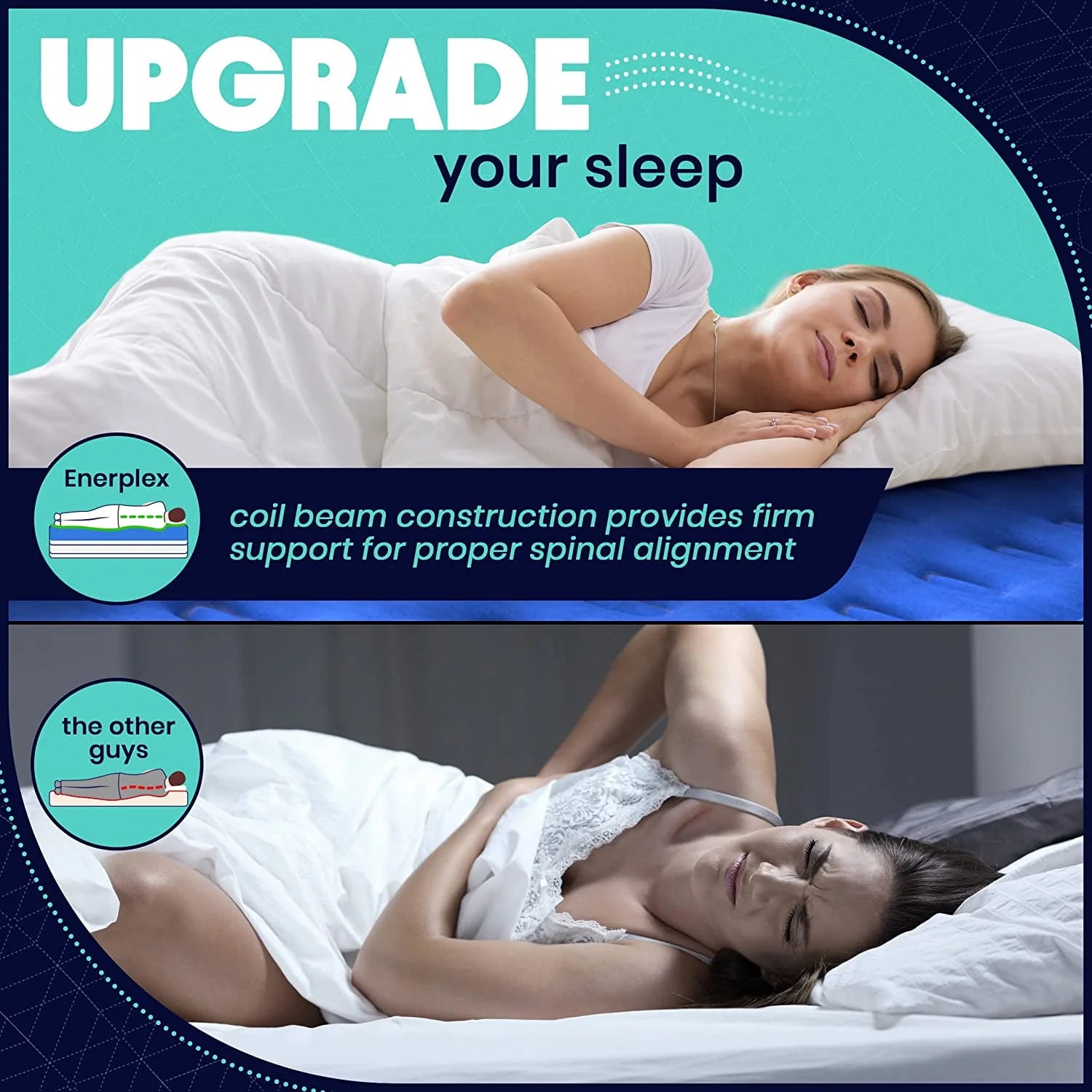 EnerPlex Air Mattress with Built-in Pump - Double Height Inflatable Mattress for Camping, Home & Portable Travel - Queen, 13 Inch  sgtnighsdesigns