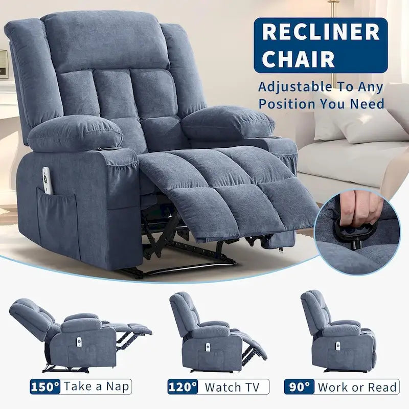 Heat and Massage Recliner Chair with Remote Control