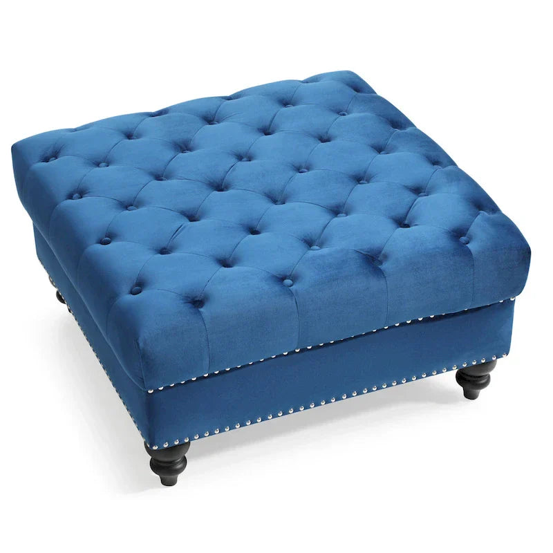 Luxurious Nola Velvet Tufted Extra-Large Ottoman