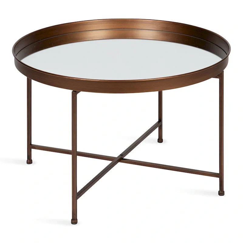 Kate and Laurel Celia 28.25-Inch Round Metal Coffee Table