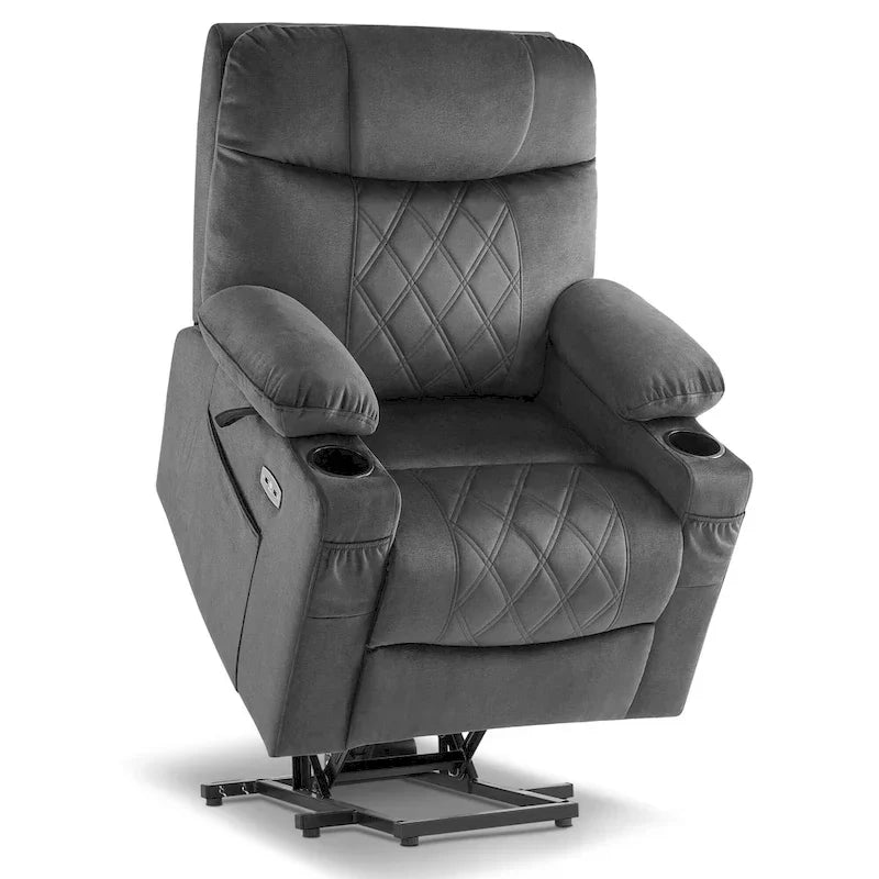 MCombo Compact Dual Motor Power Lift Recliner Chair with Massage, Dual Heating, and Adjustable Headrest - Model 7222