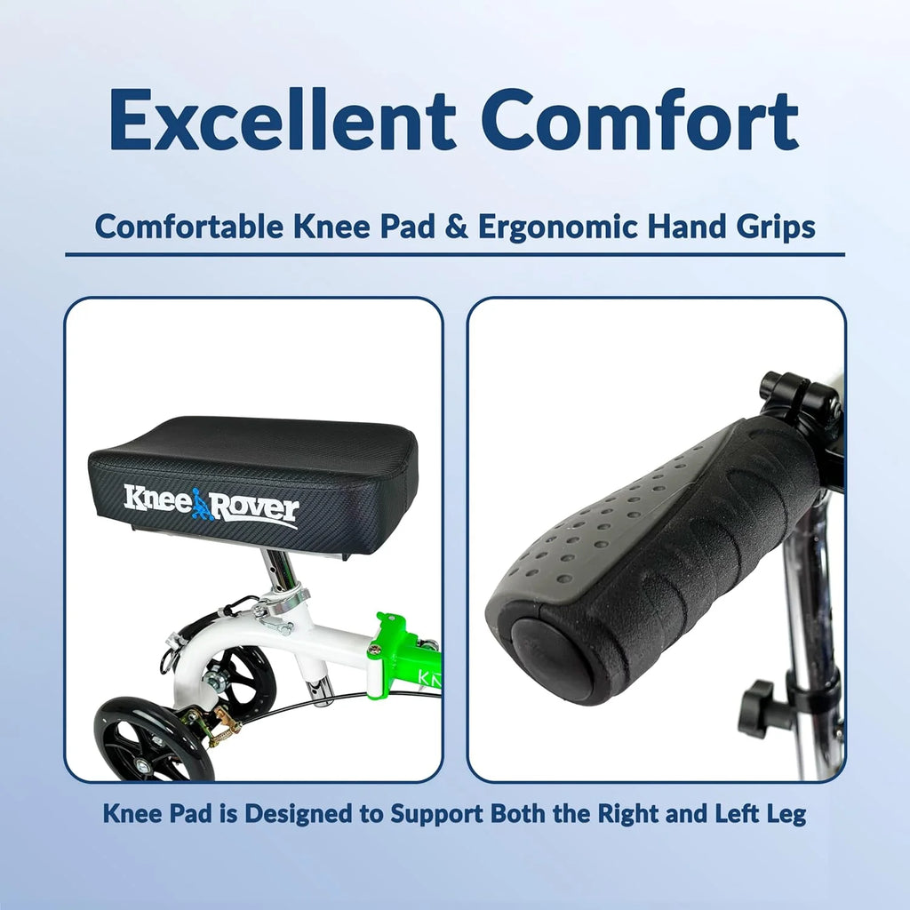 Most Compact All Terrain Knee Scooter for Adults for Foot Surgery Heavy Duty Knee Walker for Broken Ankle Foot Injuries Recovery Leg Scooter Best Knee Crutch Alternative (Green)