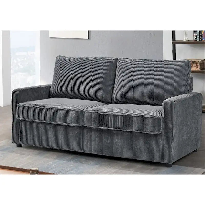 Manchester 70-Inch Square Arm Sofa Bed in Polyester Corduroy