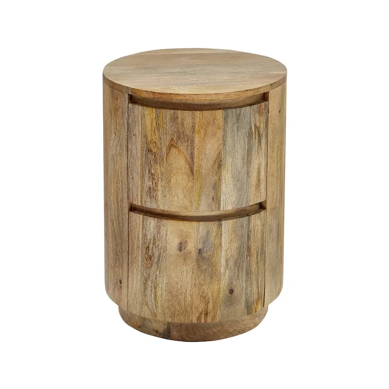 Kingston 18-Inch Round Nightstand with 2 Drawers by Carolina Living