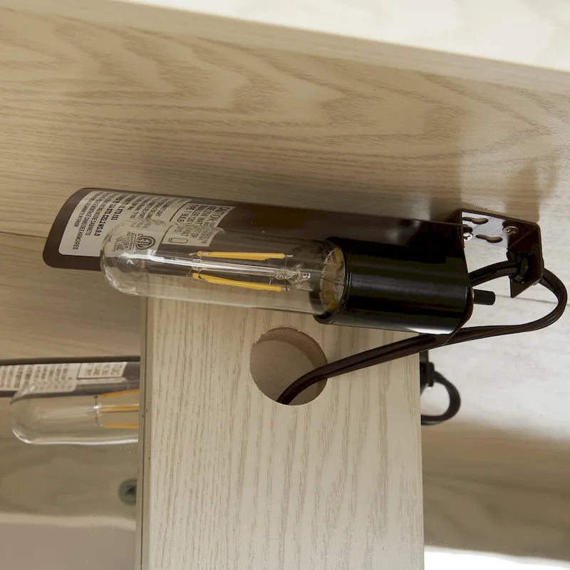 Illuminated Glass Curio Display Cabinet with Adjustable Shelves, Double Doors, and Drawer - Glass Wine Storage Solution