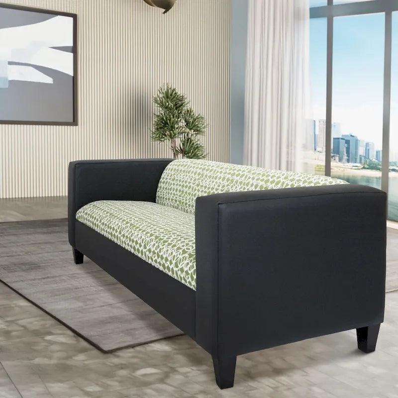 Mid-Century Modern 3-Seater Sofa by Coast to Coast Sofas - Upholstered Faux Leather with Solid Wood Frame