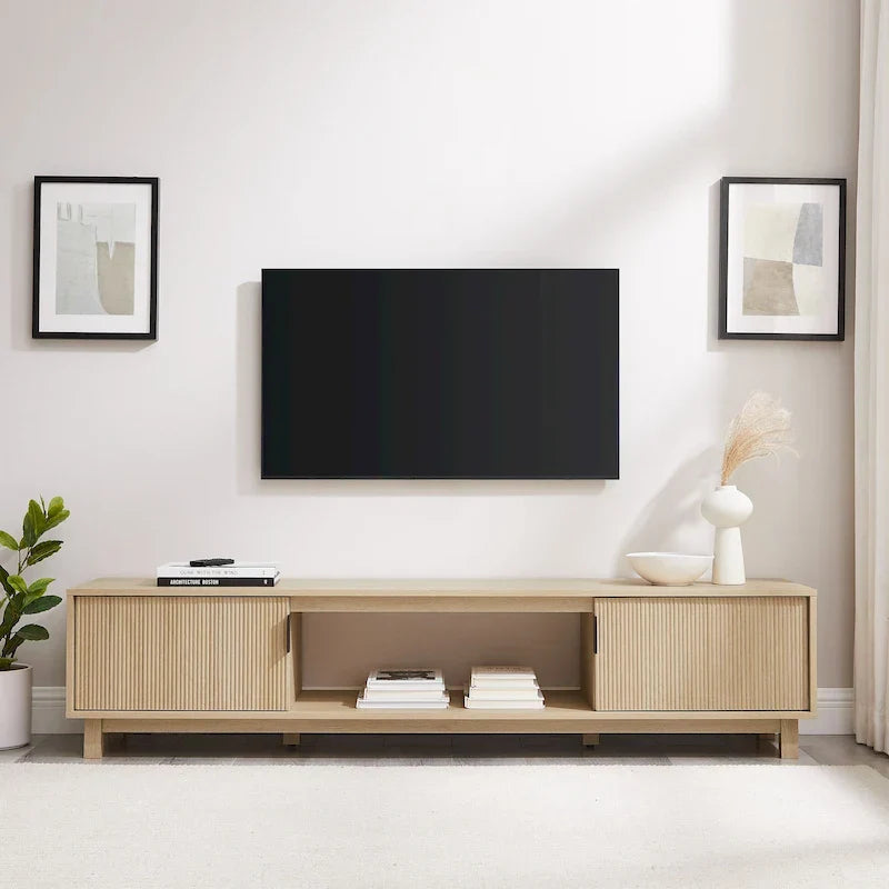 Middlebrook Designs Contemporary 70-Inch TV Stand with Fluted Doors