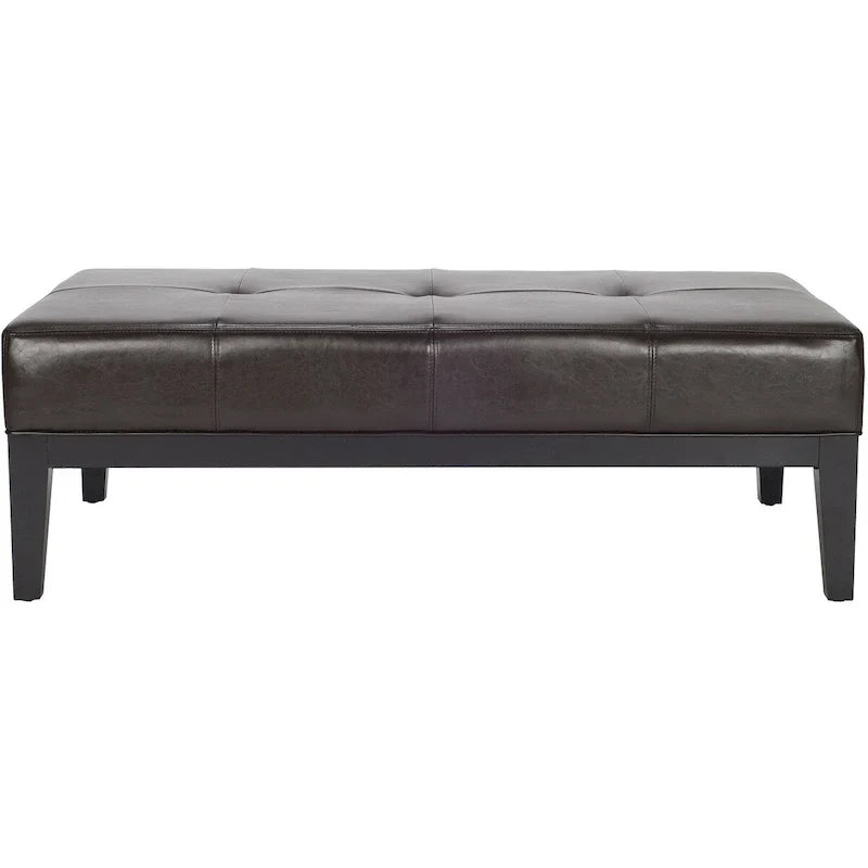 SAFAVIEH Tonja Brown Bicast Leather Rectangular Ottoman