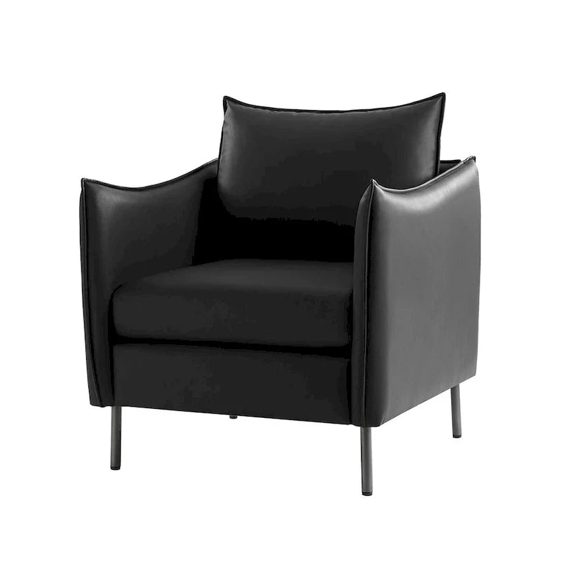 Set of 2 Christopher Modern Armchairs with Anti-Scratch Fabric and Black Metal Legs by HULALA HOME