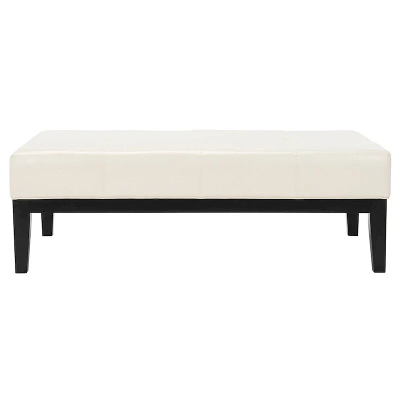 SAFAVIEH Tonja Brown Bicast Leather Rectangular Ottoman