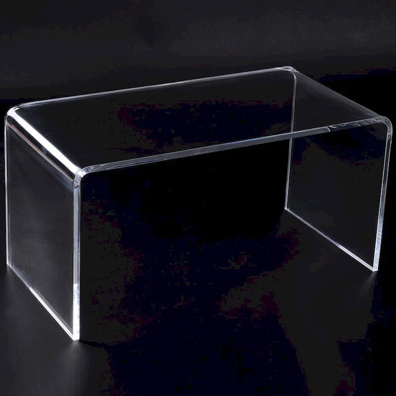HomCom 32-Inch Long Clear Acrylic Waterfall Coffee Table - 20mm Thick Rectangle Design