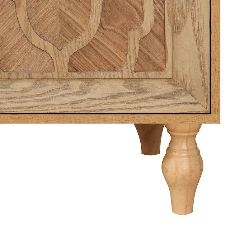 Large Floral Carved Storage Cabinet - Sideboard Buffet