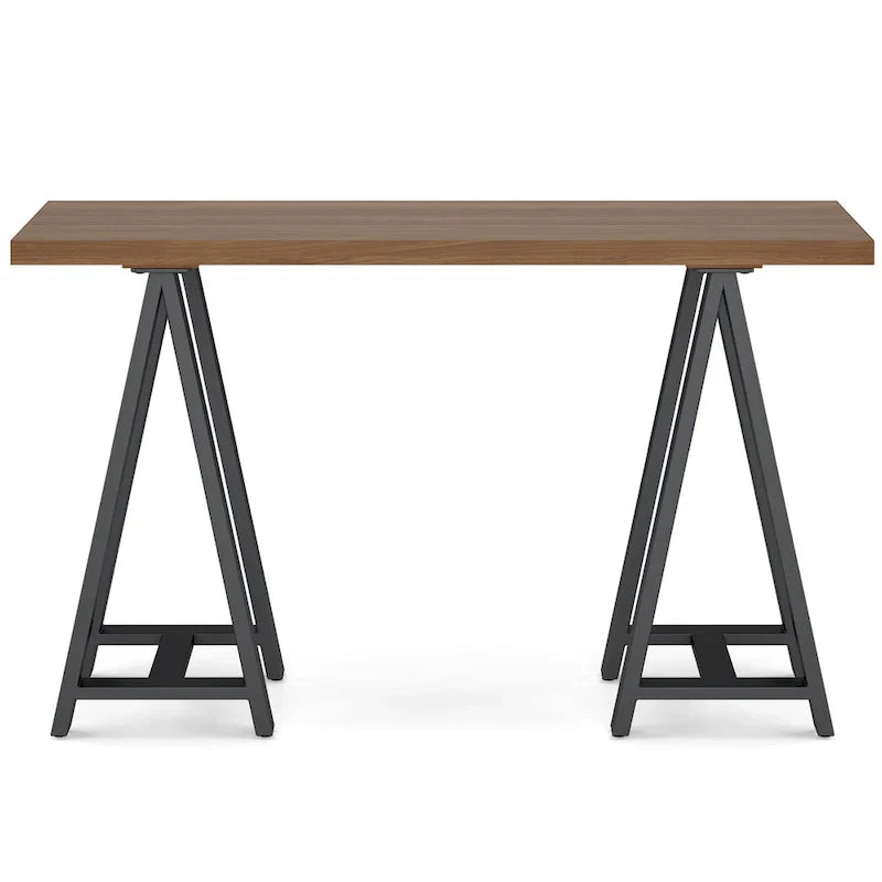 Hawkins 50-Inch Wide Modern Industrial Console Sofa Table in Solid Walnut Wood and Metal