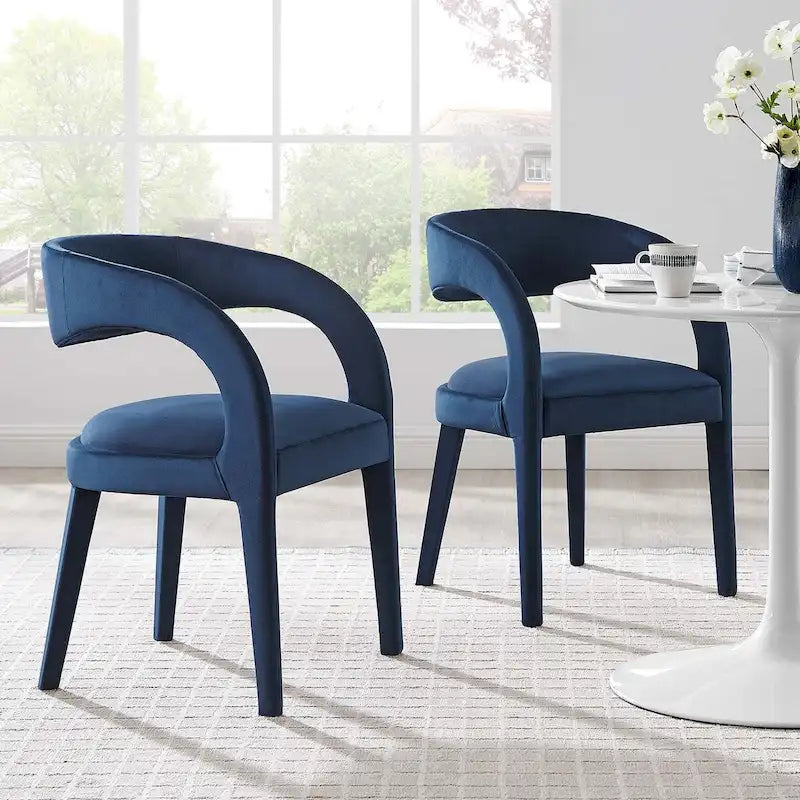 Set of Two Pinnacle Performance Velvet Dining Chairs
