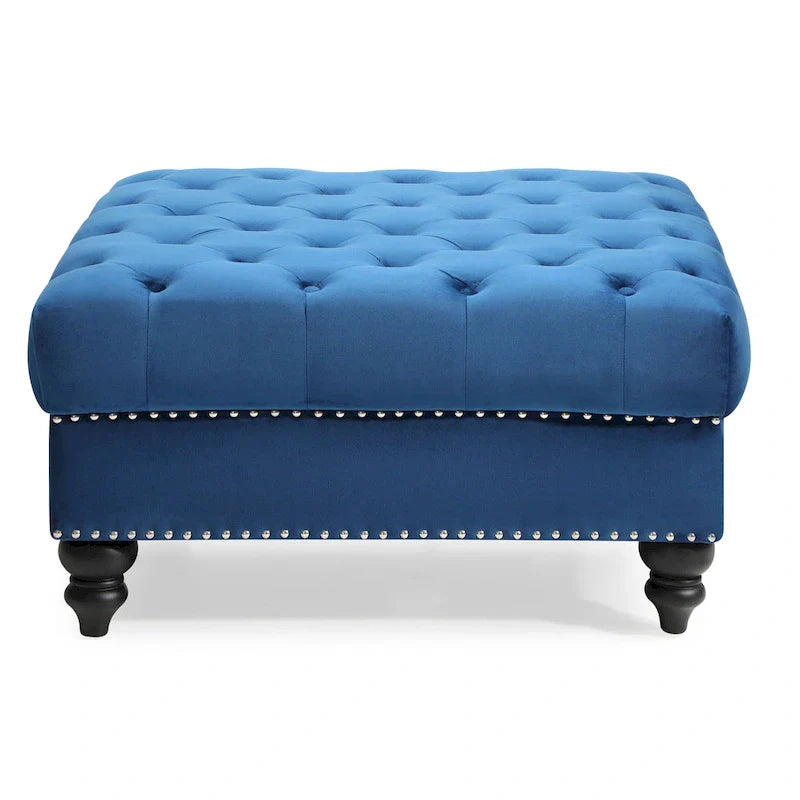 Luxurious Nola Velvet Tufted Extra-Large Ottoman