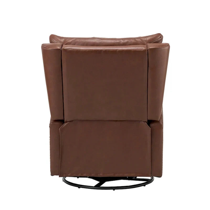 Jordano Mid-Century Leather Recliner with Metal Base by HULALA HOME
