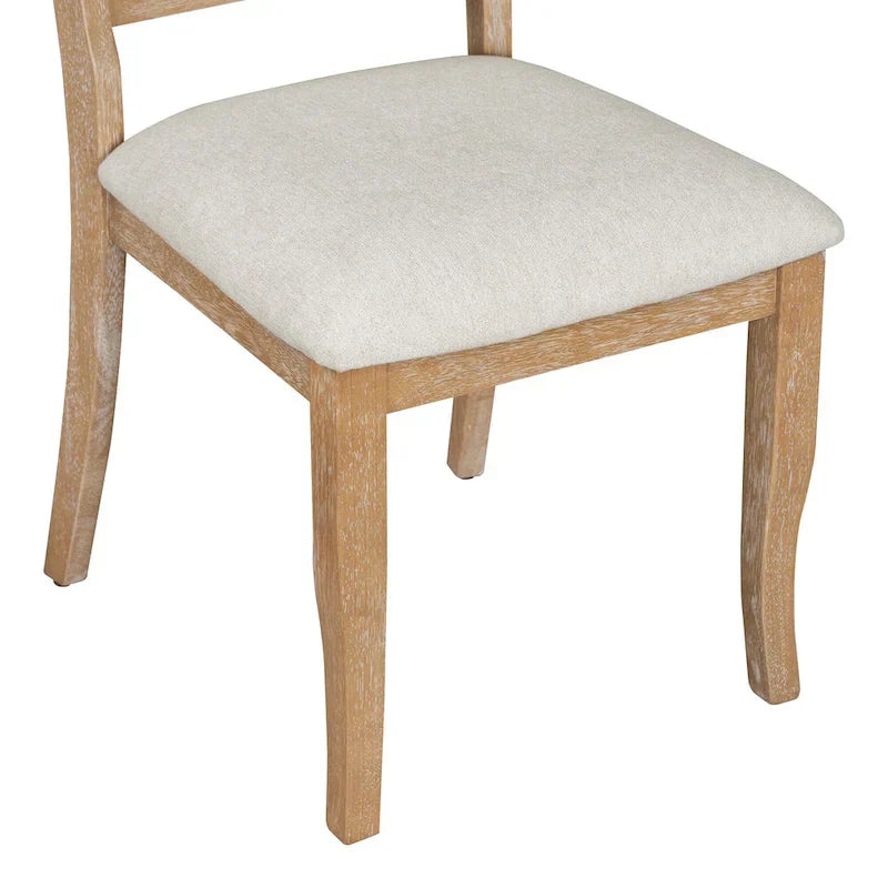 GDFStudio Lak Retro 5-Piece Dining Set with Upholstered Chairs