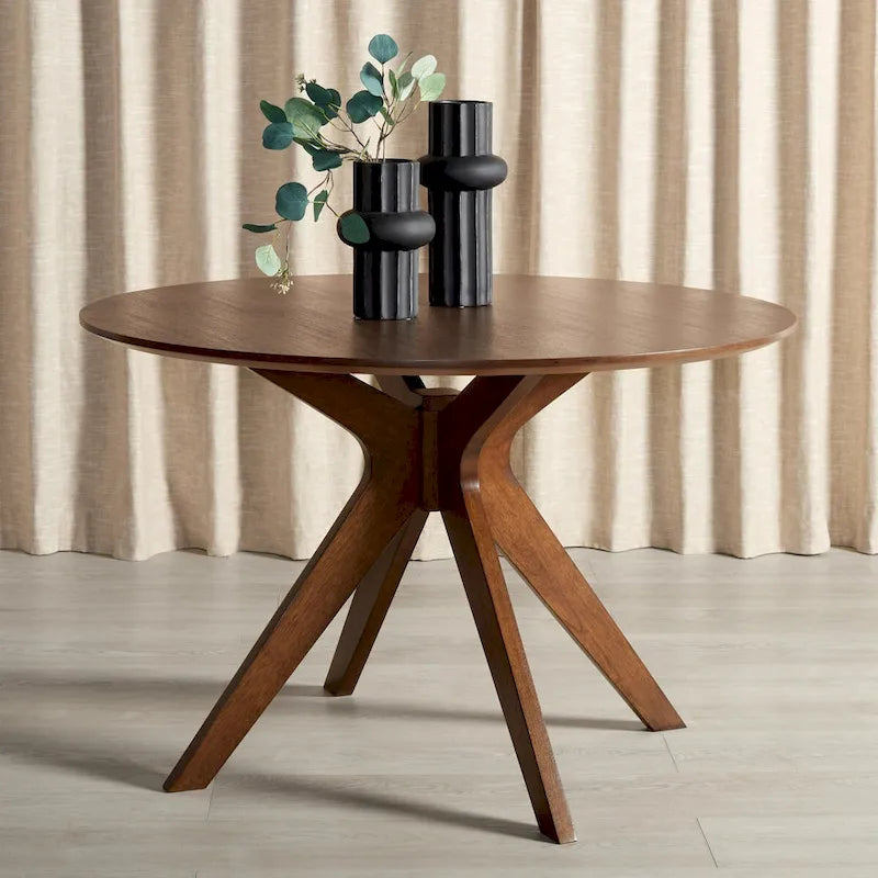 SAFAVIEH Couture Meiko 46-Inch Round Dining Table - Dimensions: 46" W x 46" D x 30" H